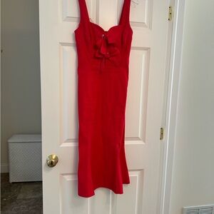 Anthropologie Vibrant Red Bow Detail Top